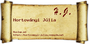 Hortoványi Júlia névjegykártya