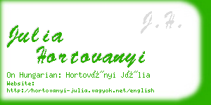 julia hortovanyi business card